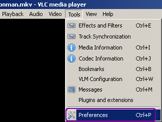 VLC preferences 